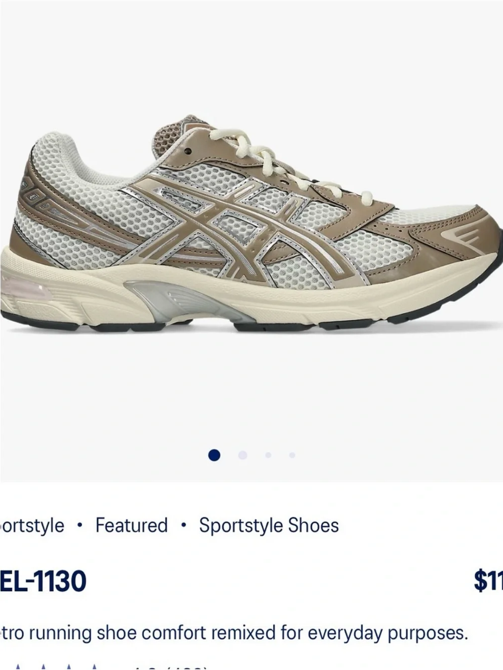 ASICS Gel 1130 Cinnamon and Cream Sneakers